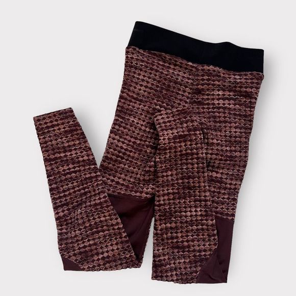 Nike Pro Hyperwarm Brushed Fleece Training Tights Small Ox Blood Womens Leggings - Picture 7 of 8